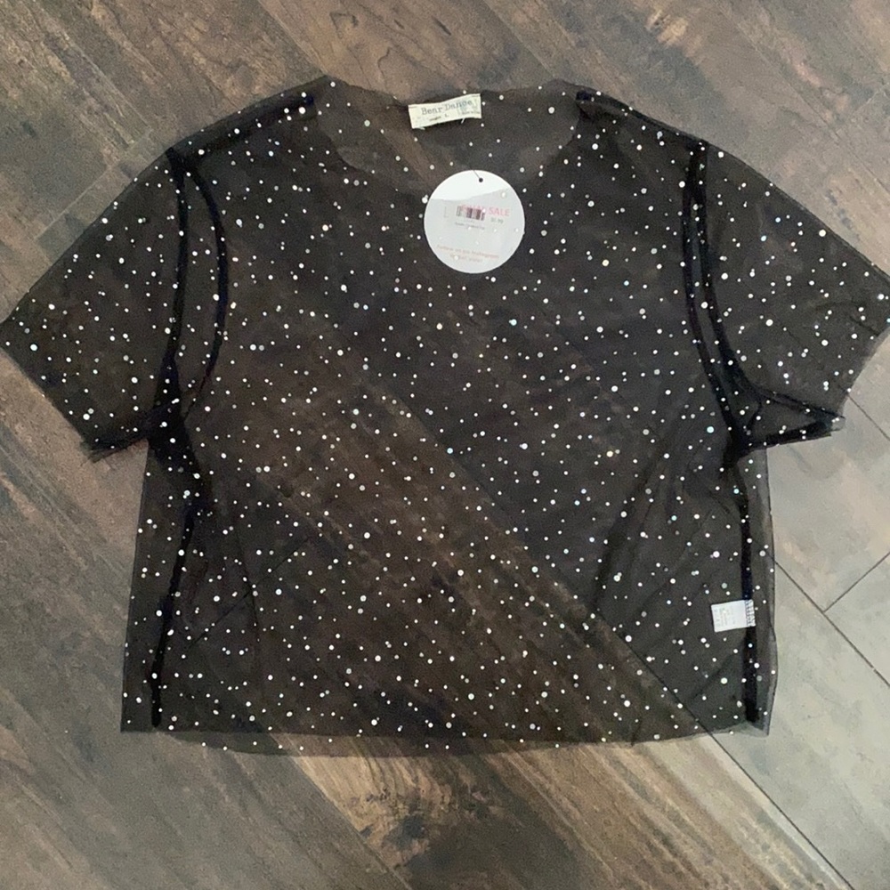 Sheer Black top with sequins